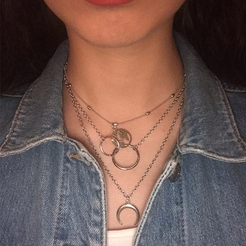 Multilayer Pendant Necklace Set