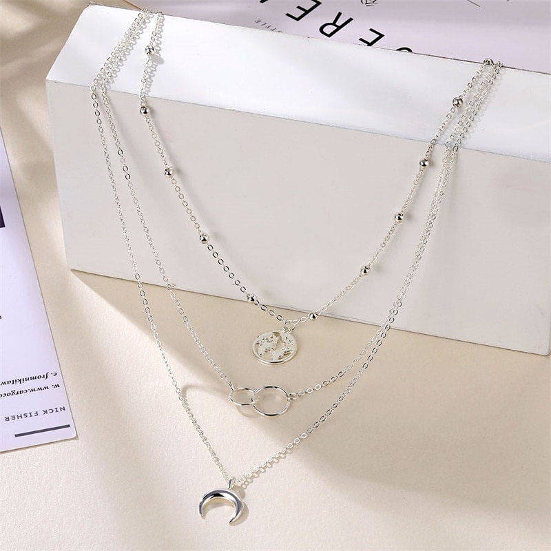 Multilayer Pendant Necklace Set