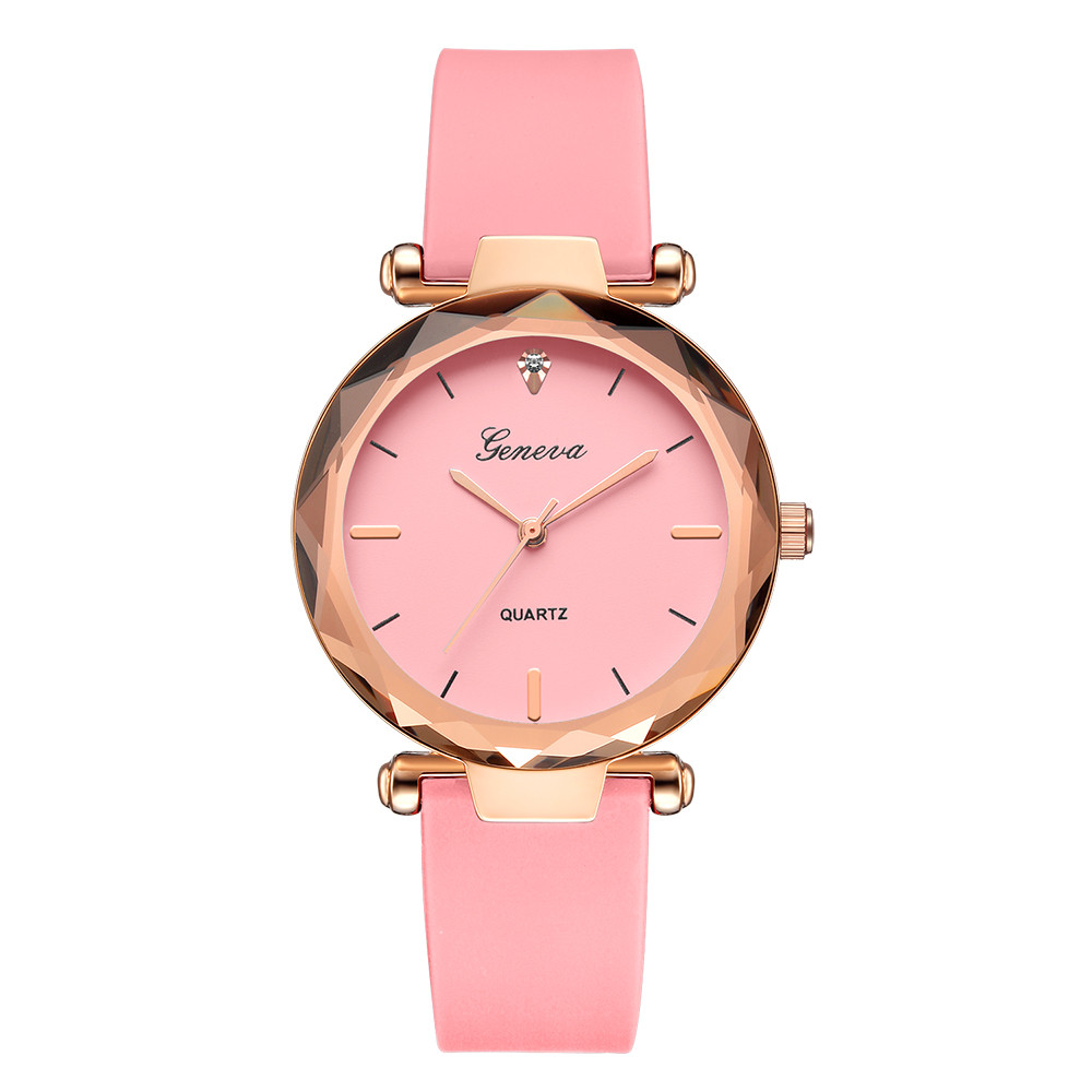 Women's Waterproof Round Quartz Watch with Silica Band