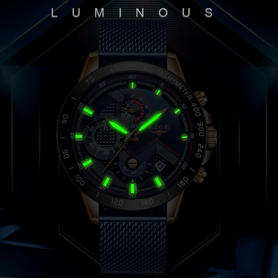 Men's Luminous Waterproof Round Quartz Watch