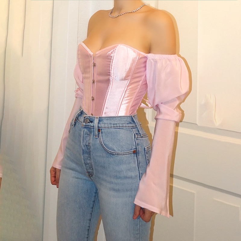 Backless Women's Corset Shirt