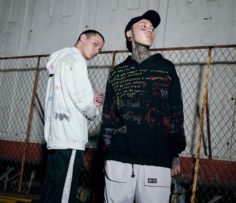 Harajuku Style Graffiti Printed Hoodie