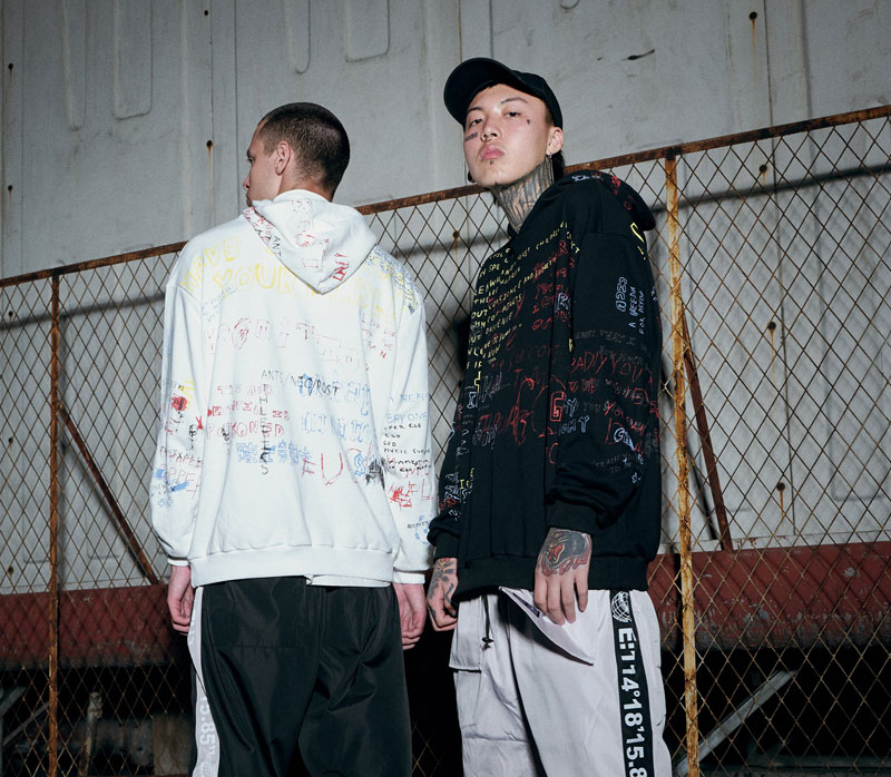 Harajuku Style Graffiti Printed Hoodie