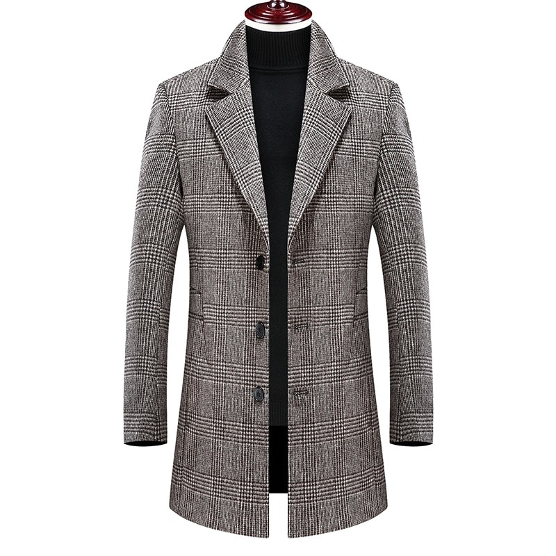 Men's Coat in Check Print