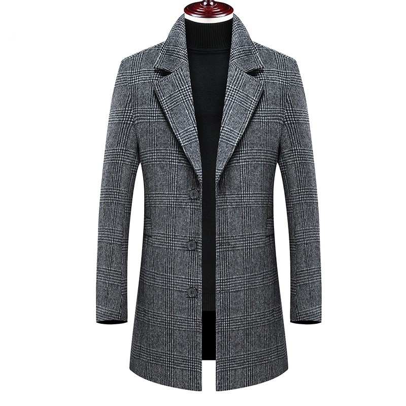 Men's Coat in Check Print