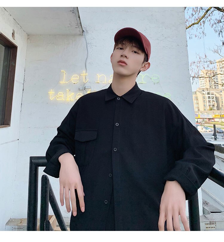 Oversized Pocket Designed Men's Shirt