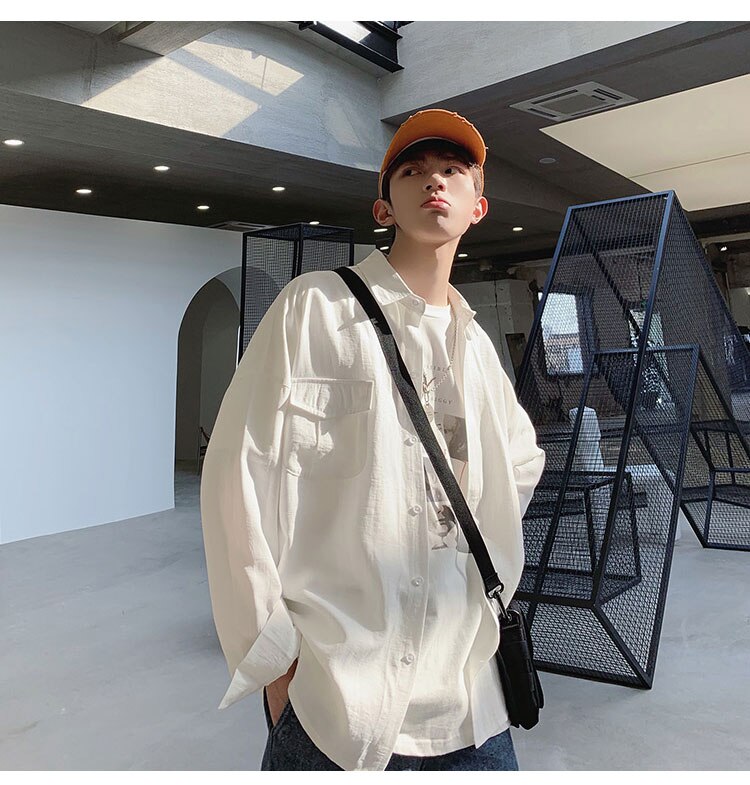 Oversized Pocket Designed Men's Shirt