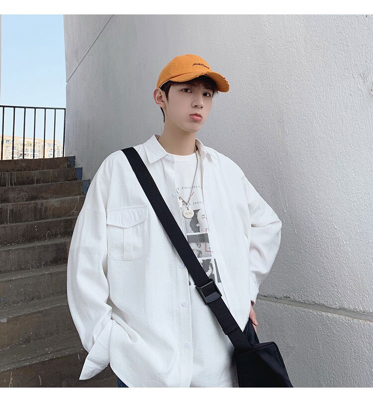 Oversized Pocket Designed Men's Shirt