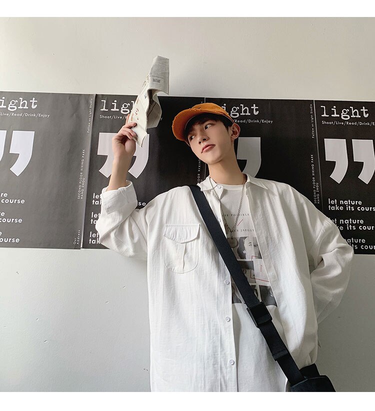 Oversized Pocket Designed Men's Shirt