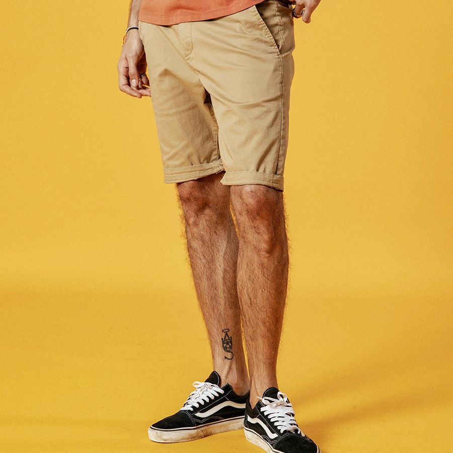 Men's Slim Fit Knee Length Cotton Shorts