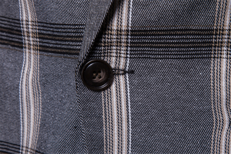 Men's Casual Blazer in Plaid Print