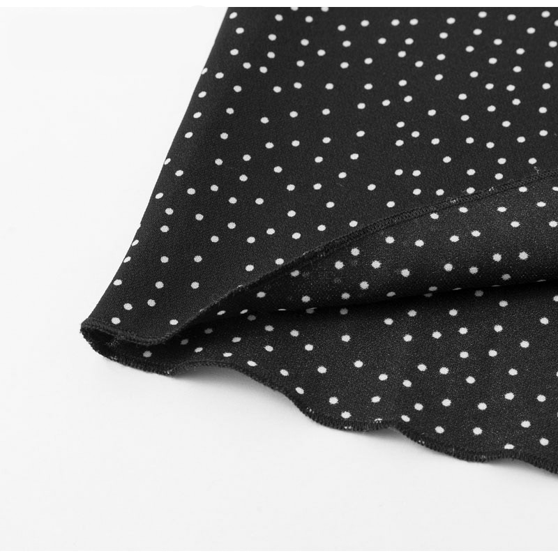 Polka Dot Women's Midi Dress in Black and Pink