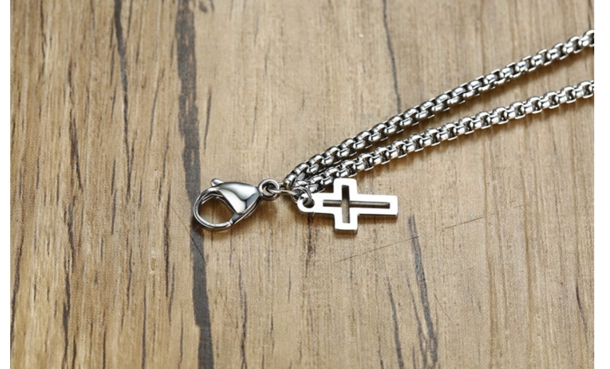 Men's Cross Charm Double Layer Bracelet