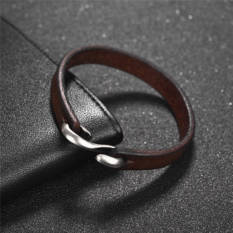 Men's Genuine Leather Hook Bracelet