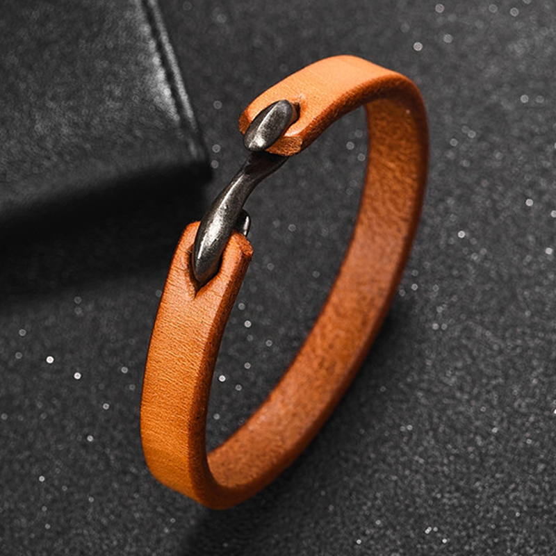 Men's Genuine Leather Hook Bracelet