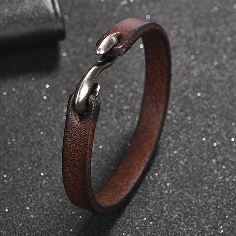 Men's Genuine Leather Hook Bracelet