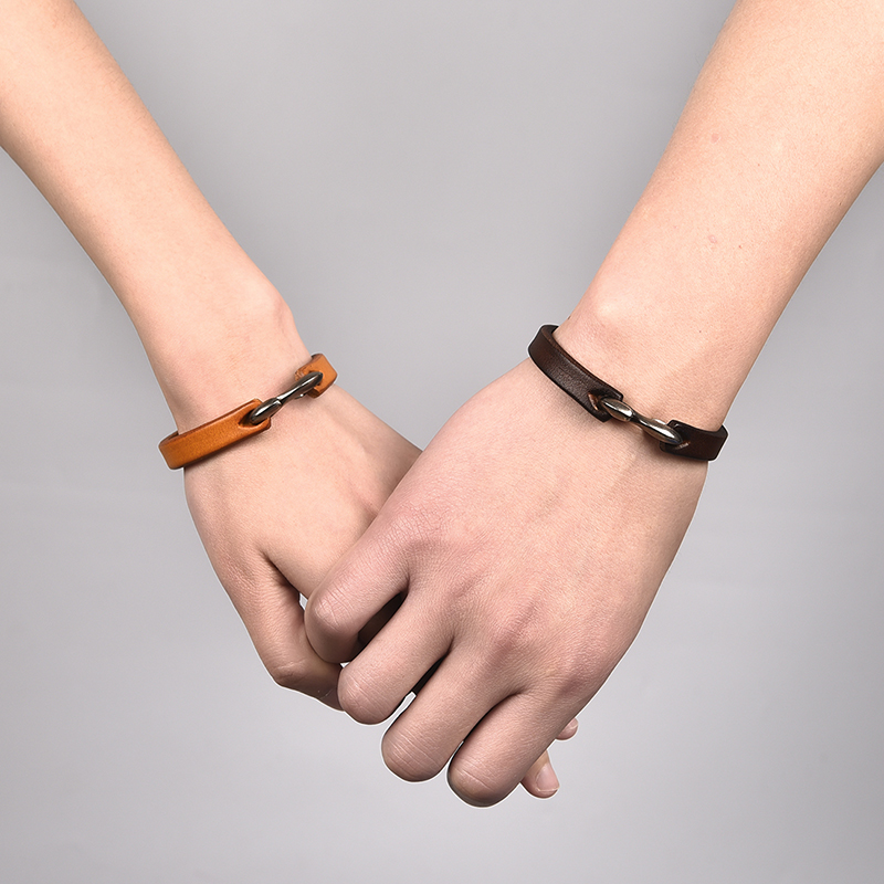 Men's Genuine Leather Hook Bracelet