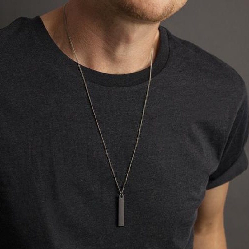 Black Rectangle Shaped Pendants for Men