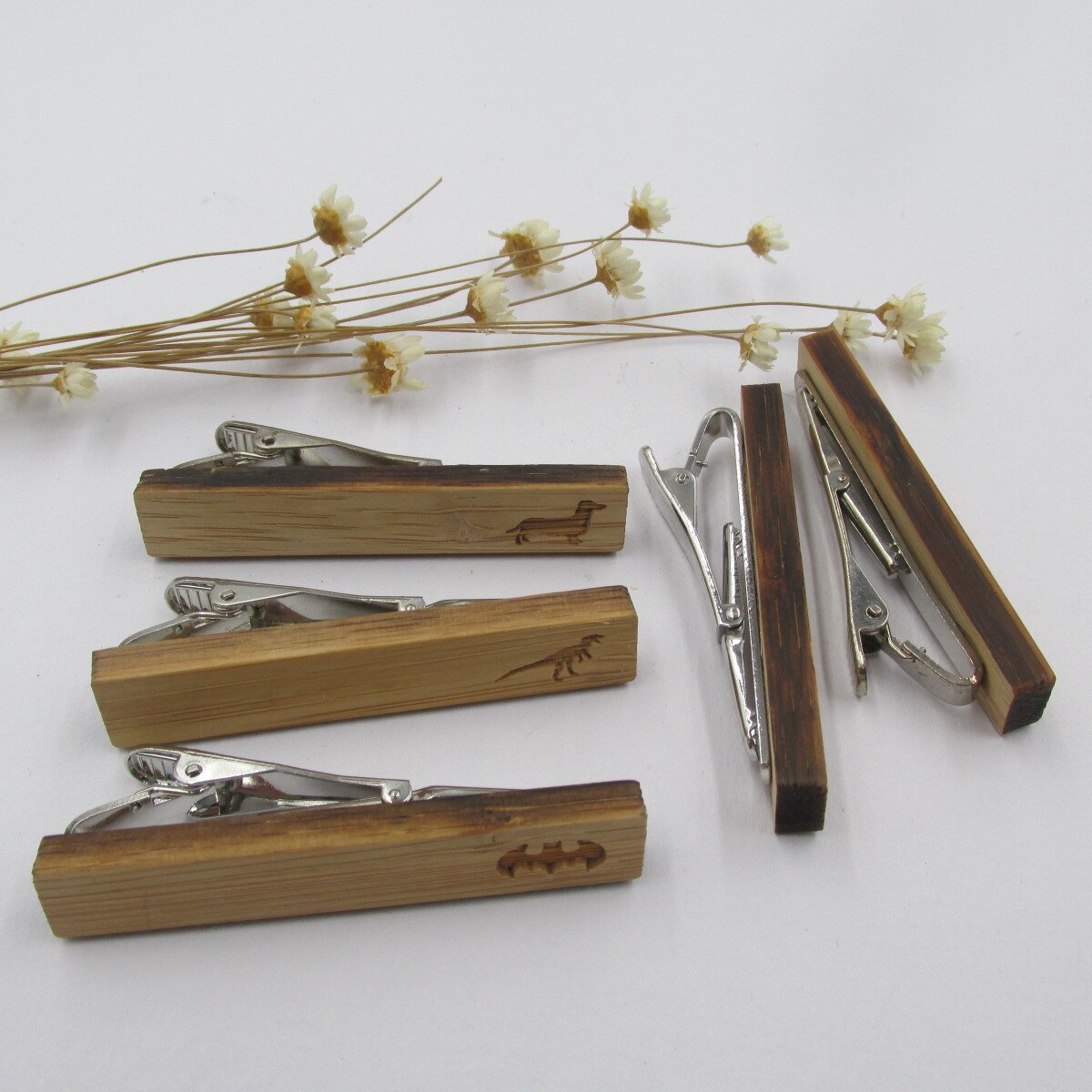 Wooden Animal Patterned Tie Pin