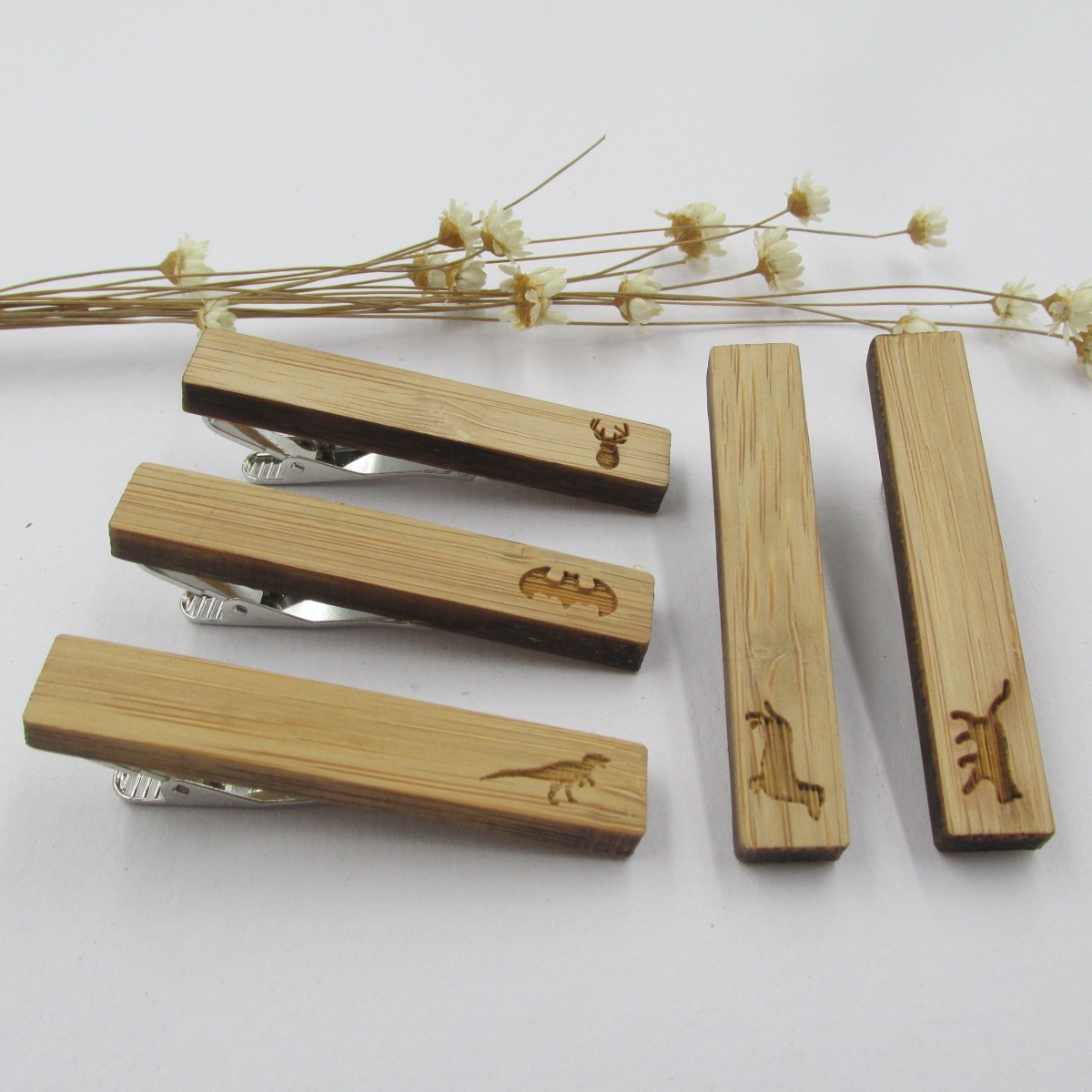 Wooden Animal Patterned Tie Pin