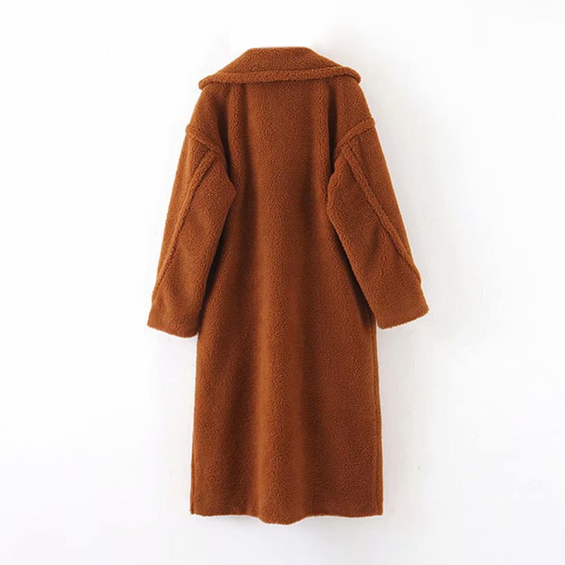 Women's Double Breasted Oversized Teddy Coat