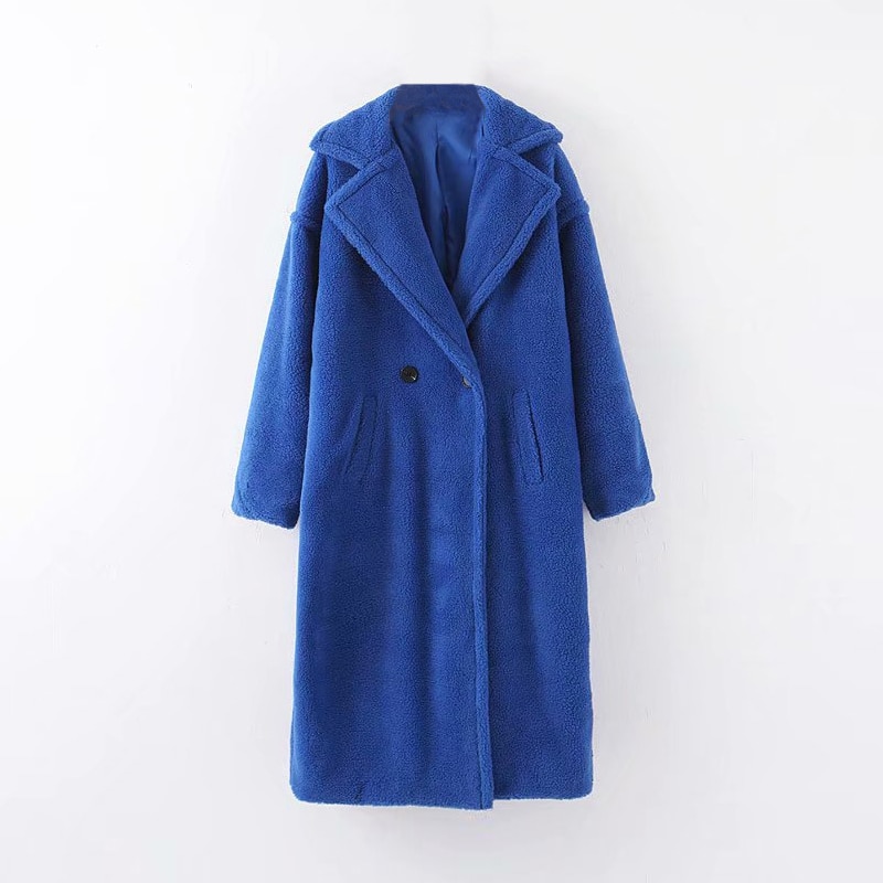 Women's Double Breasted Oversized Teddy Coat