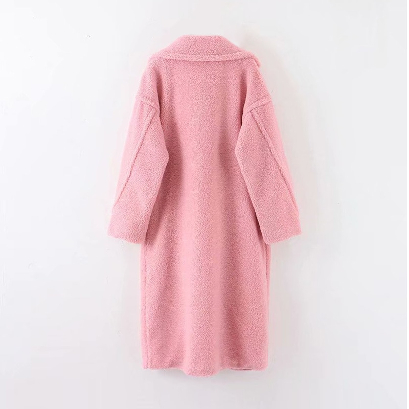 Women's Double Breasted Oversized Teddy Coat