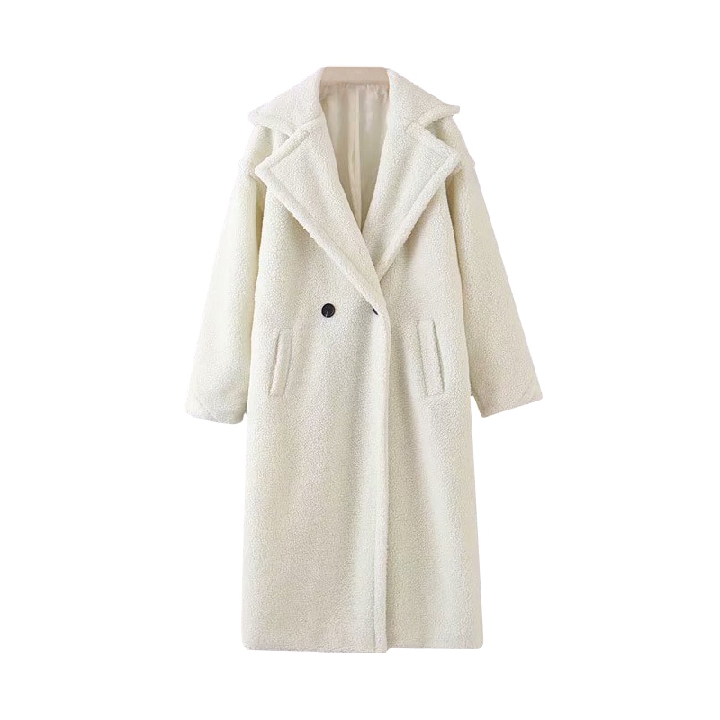 Women's Double Breasted Oversized Teddy Coat