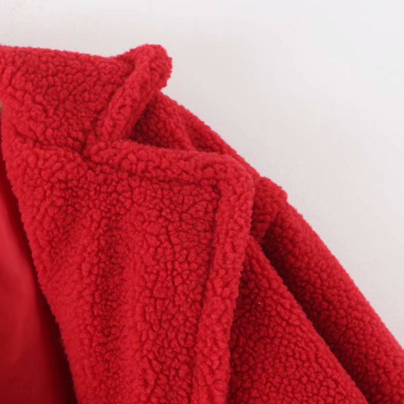 Women's Double Breasted Oversized Teddy Coat