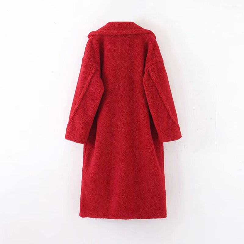 Women's Double Breasted Oversized Teddy Coat