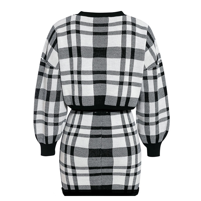 Women's Plaid Two-Piece Dress