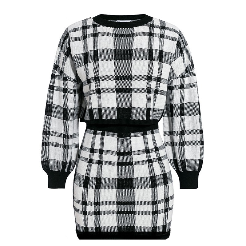 Women's Plaid Two-Piece Dress