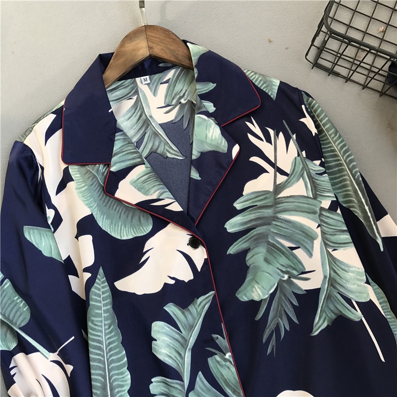 Women's Flowers/Plant Patterned Rayon Pajama Set