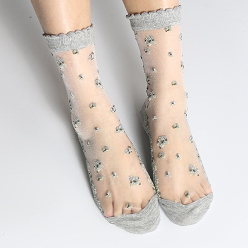 Women's Thin Floral Designed Socks