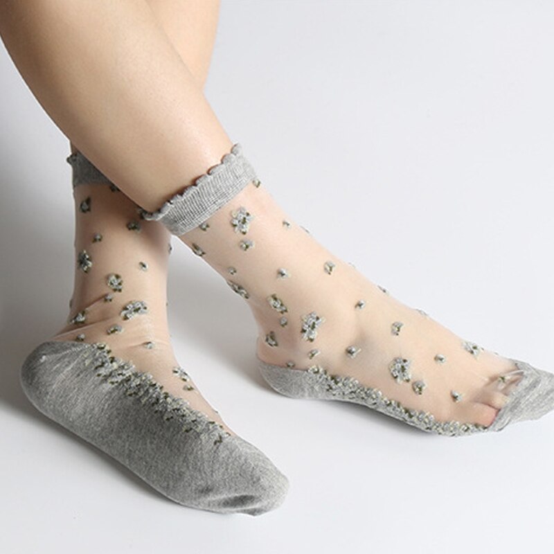 Women's Thin Floral Designed Socks
