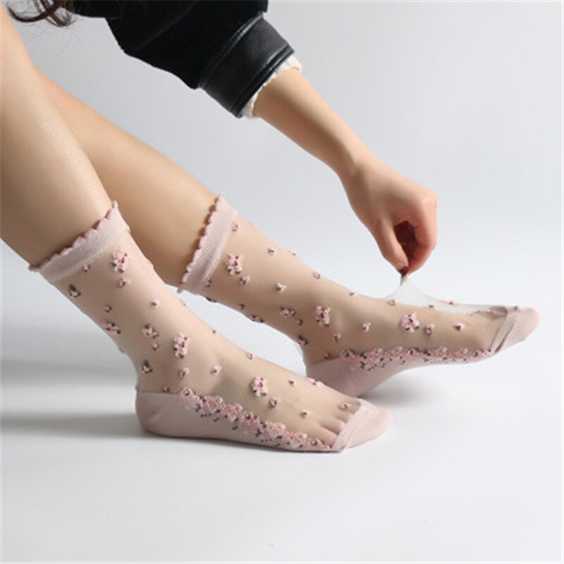 Women's Thin Floral Designed Socks