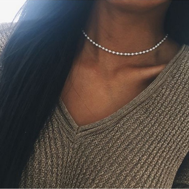 Women's Simulated Pearl Choker Necklaces
