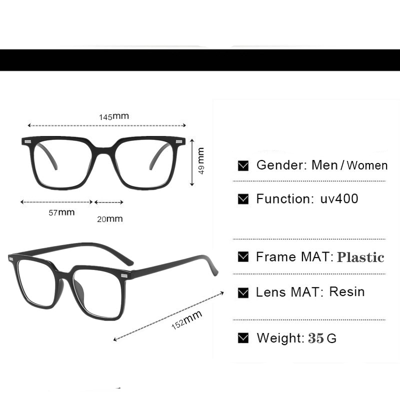 2020 New Fashion Anti-blue Light Optical Eyeglasses Classic Women Square Glasses Frame Men Myopia Computer Vintage Eye Glasses